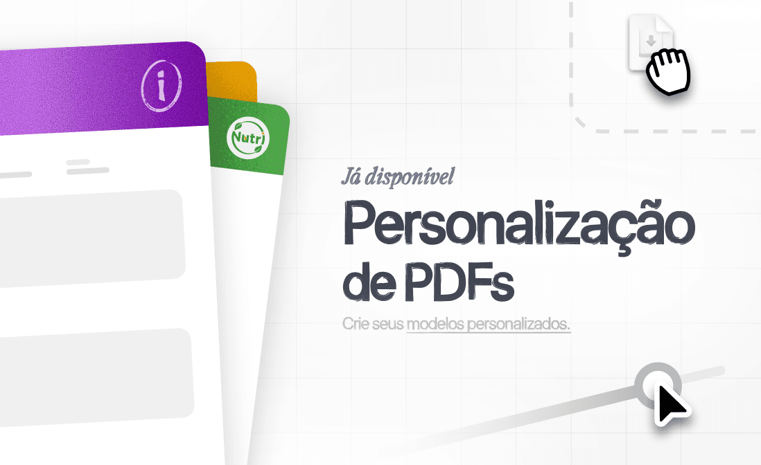 Tela do Dietitian mostrando a personalização de marca nos PDFs