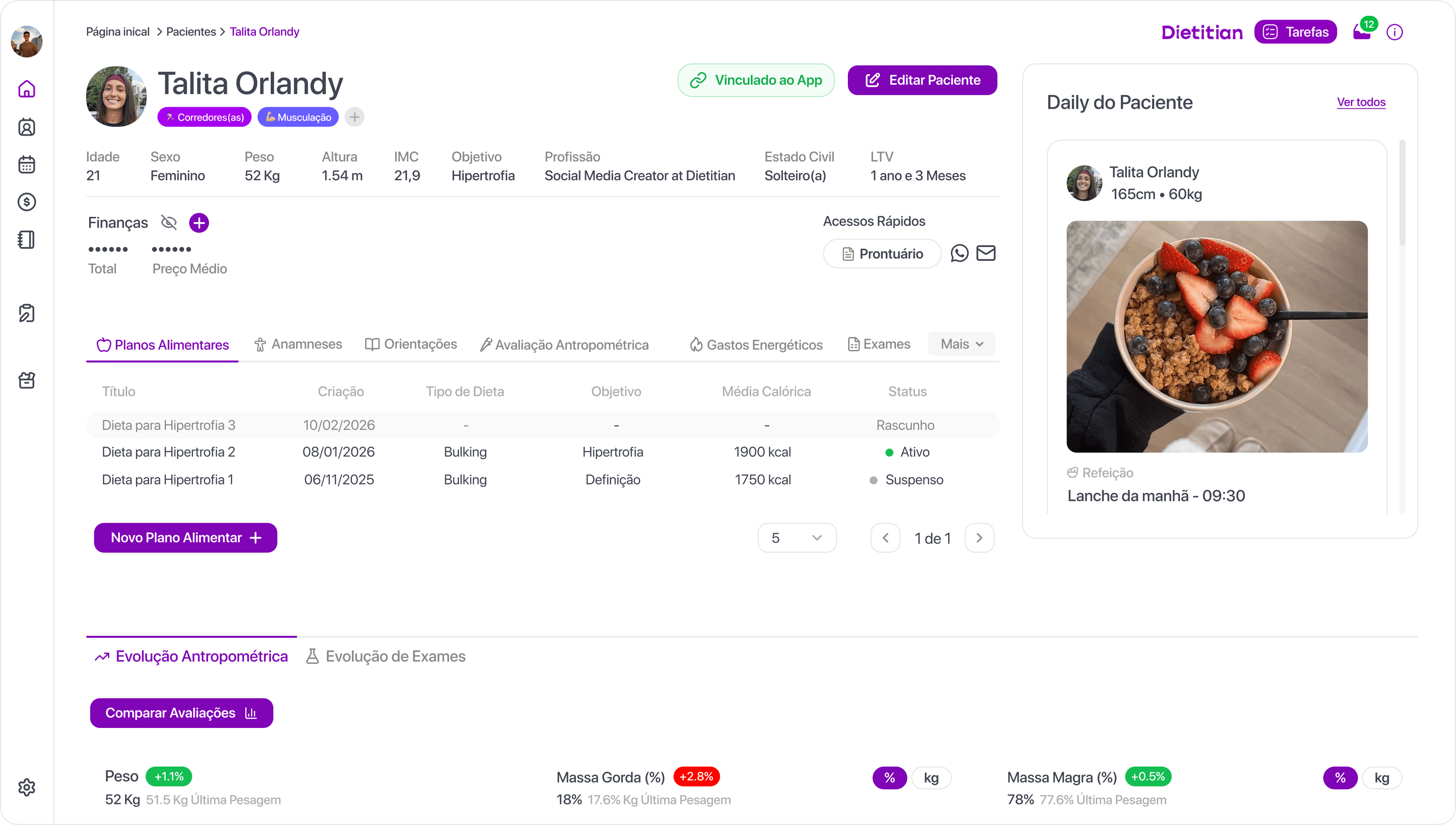 Visão geral do paciente